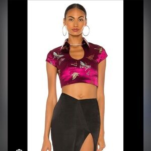 BNWOT Kim Shui Butterfly Crop Top in Purple XS